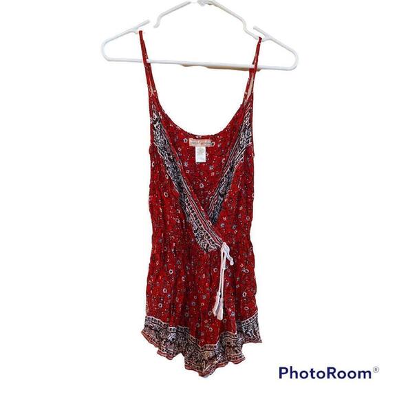 band of gypsies red bandanna style romper size extra small - Picture 1 of 4